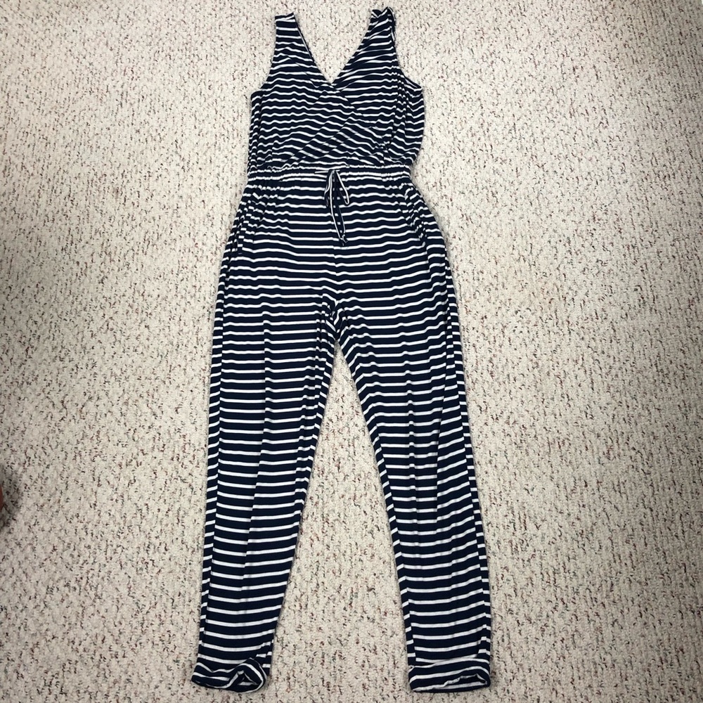 Copper Key Striped Jumpsuit | Stretchy | Small